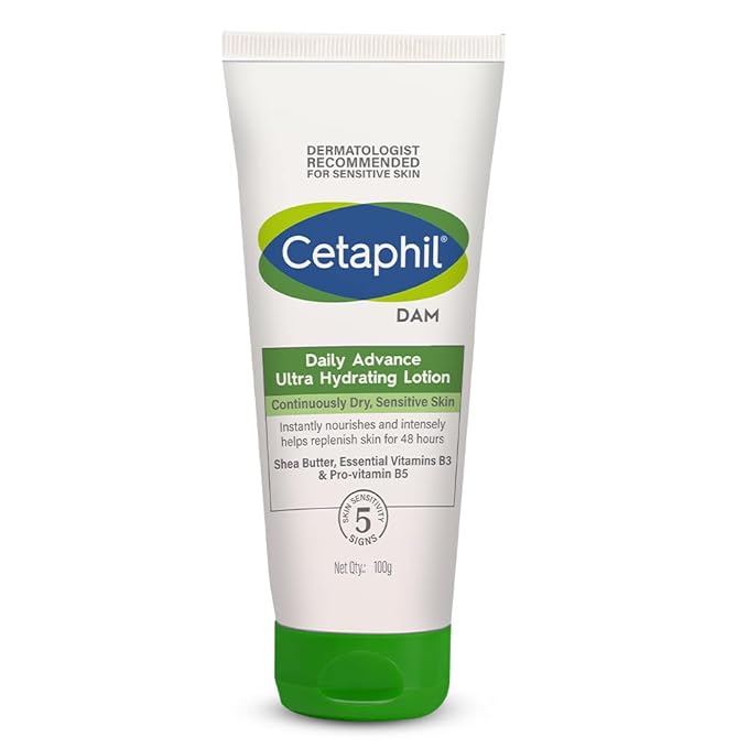 Cetaphil DAM Daily Advance Ultra Hydrating Lotion for Dry, Sensitive Skin 100gm - Nibasu