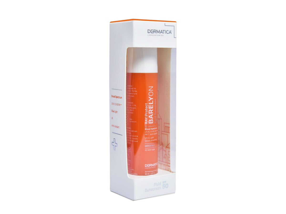 DERMATICA RAY: Protect Barelyon Fluid Sunscreen SPF 50 - Nibasu