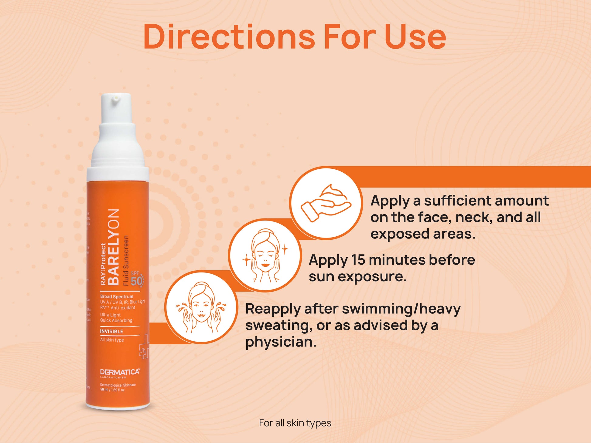DERMATICA RAY: Protect Barelyon Fluid Sunscreen SPF 50 - Nibasu