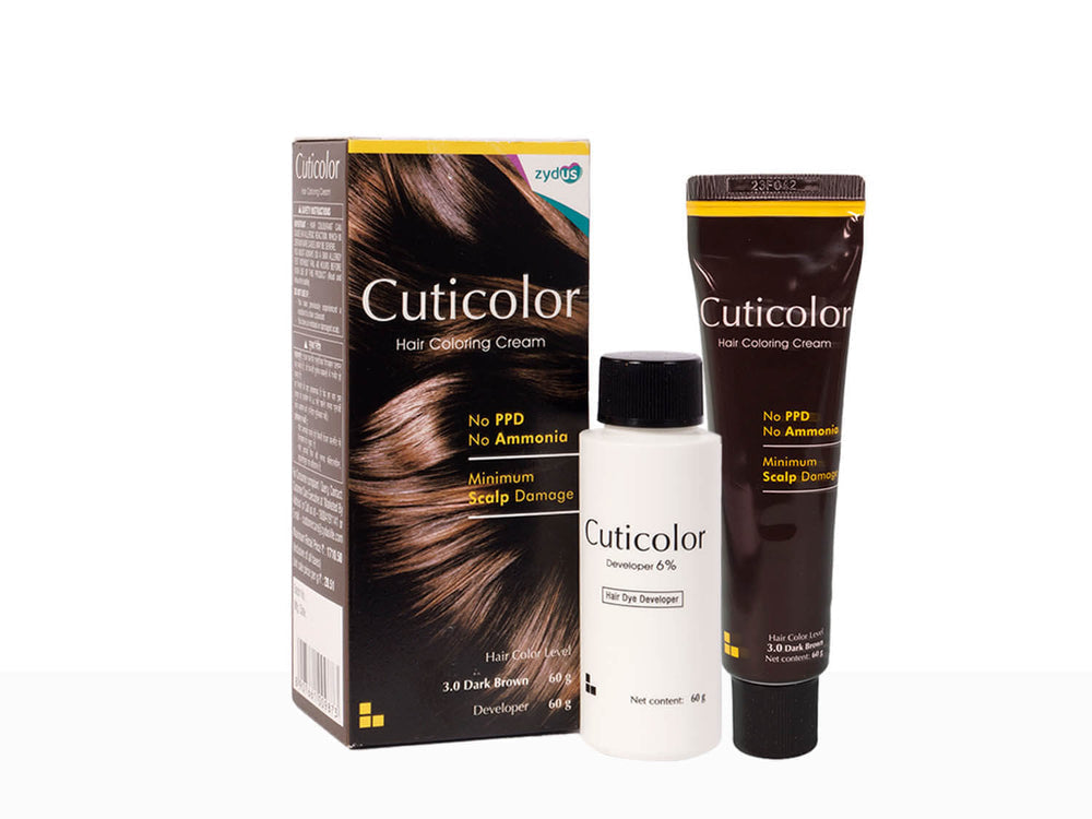 Cuticolor Hair Color Cream Dark Brown 3.0 - Nibasu