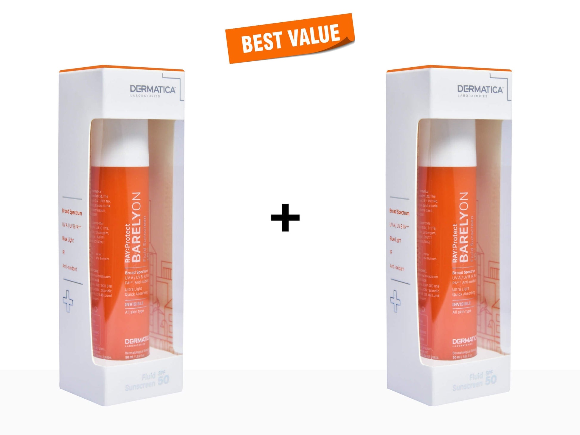 DERMATICA RAY: Protect Barelyon Fluid Sunscreen SPF 50 - Nibasu