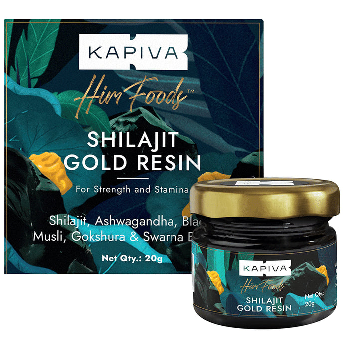Kapiva Shilajit Gold Resin with Ashwagandha, Black Musli & Gokshura | For Stamina & Energy - Nibasu