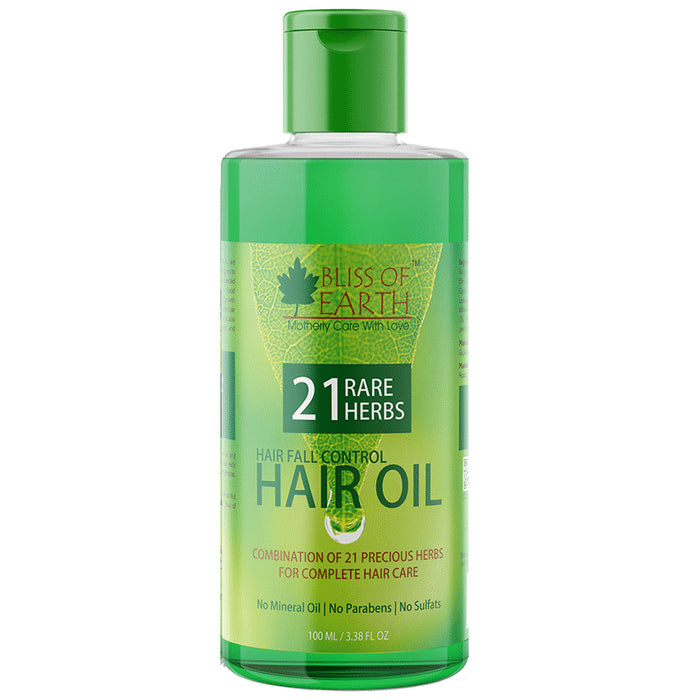 Bliss of Earth 21 Rare Herbs Hair Fall Control Hair Oil - Nibasu