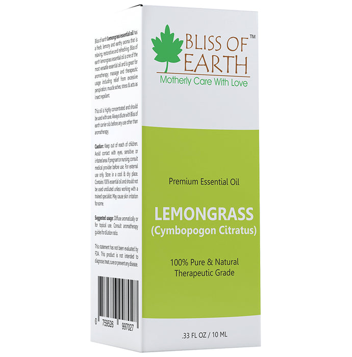 Bliss of Earth Lemongrass Premium Essential Oil - Nibasu