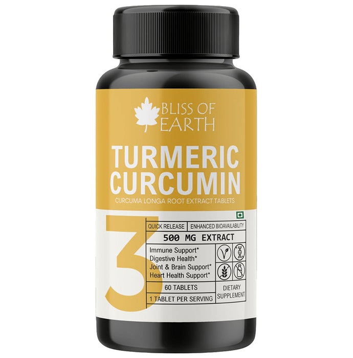 Bliss of Earth Turmeric Curcumin 500mg Tablet - Nibasu