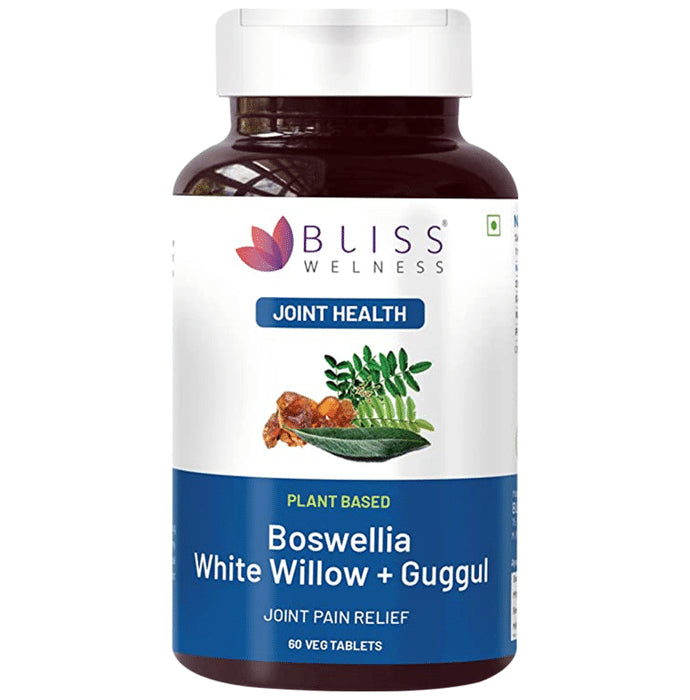 Bliss Welness Joint Health Boswellia White Willow + Guggul Veg Tablet - Nibasu