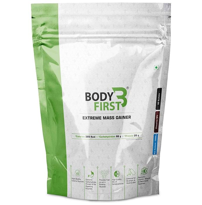 Body First Extreme Mass Gainer (50gm Each) Chocolate Silk - Nibasu