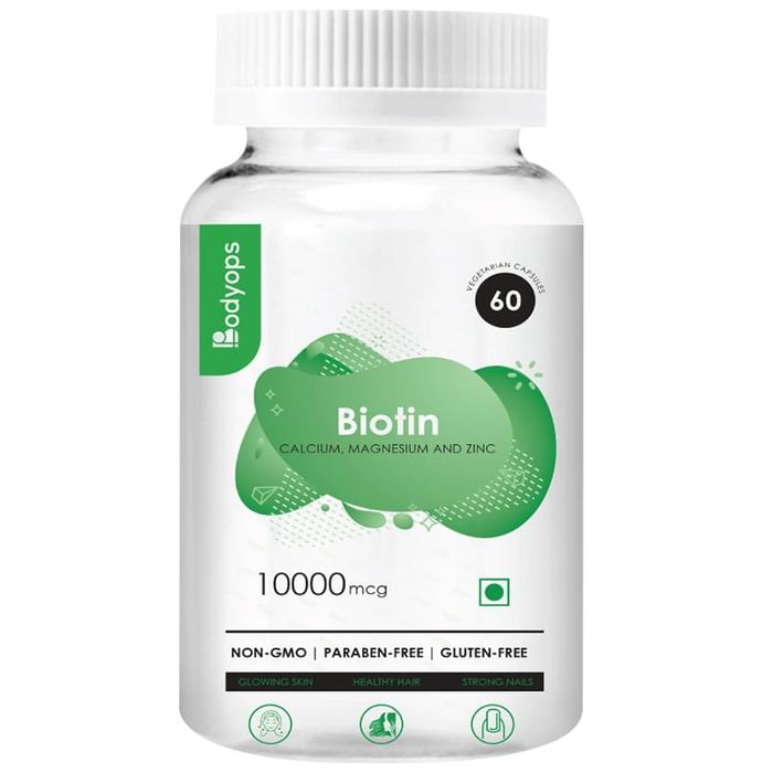 Bodyops Biotin 10000mcg Vegetarian Capsule - Nibasu