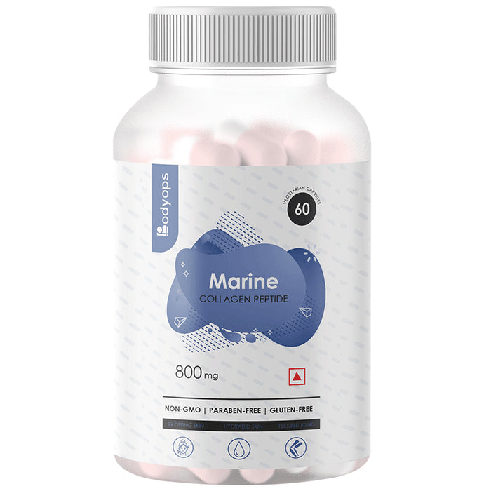 Bodyops Marine Collagen Peptide 800mg | Capsule for Joints & Glowing Skin - Nibasu