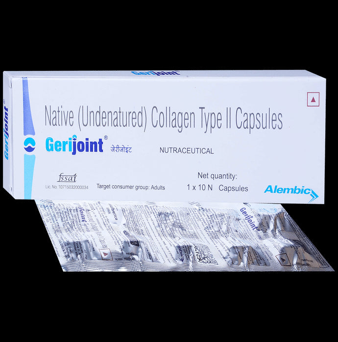 Gerijoint Capsule with Native (Undenatured) Collagen Type II | For Bone, Joint & Muscle Care - Nibasu