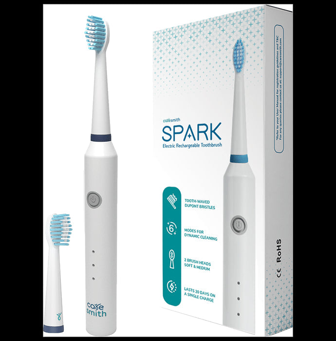 Caresmith Spark Rechargeable Electric Toothbrush White - Nibasu
