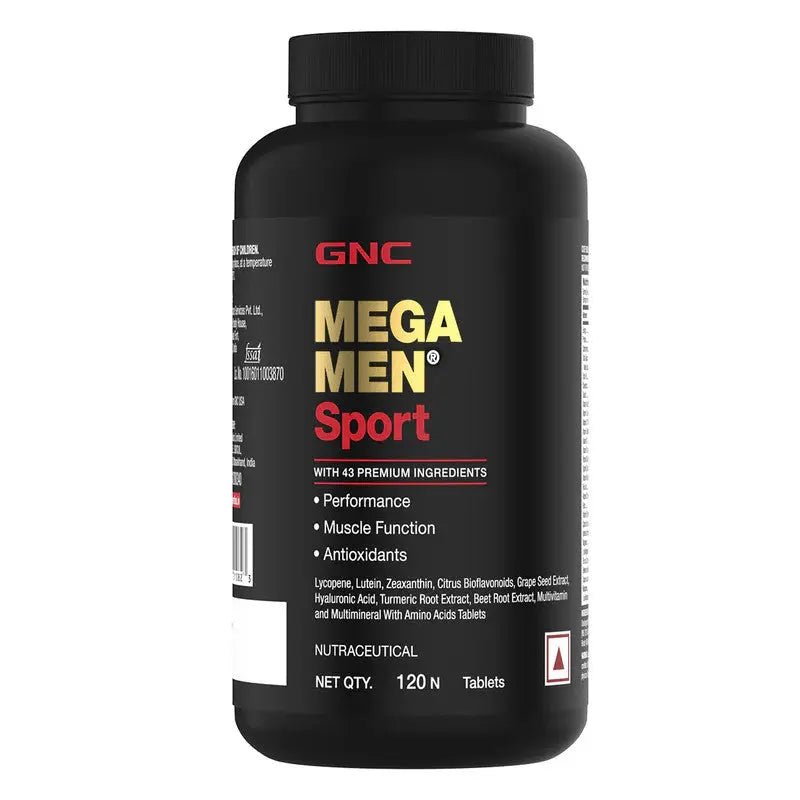 GNC Mega Men Sport Multivitamin | Supports Muscle Performance & Recovery | Made For Fitness Lifestyle - Nibasu