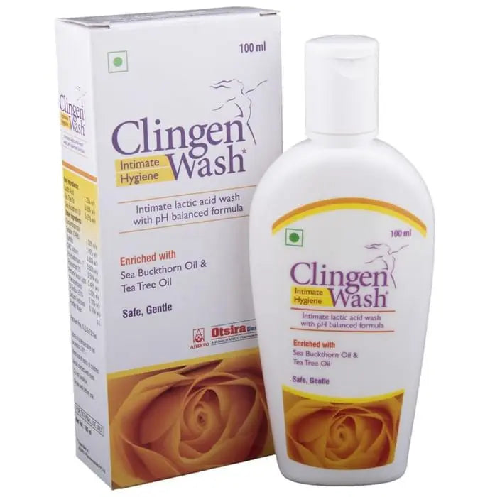 Clingen Women Intimate Hygiene Lactic Acid Wash with pH Balanced Formula | Safe & Gentle - Nibasu 