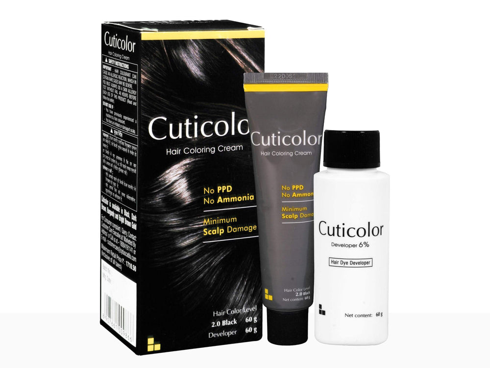 Cuticolor Hair Color Cream Black 2.0 - Nibasu 