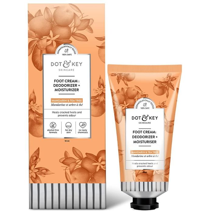 Dot & Key Foot Cream Deodorizer + Moisturizer Mandarin & Tea Tree - Nibasu