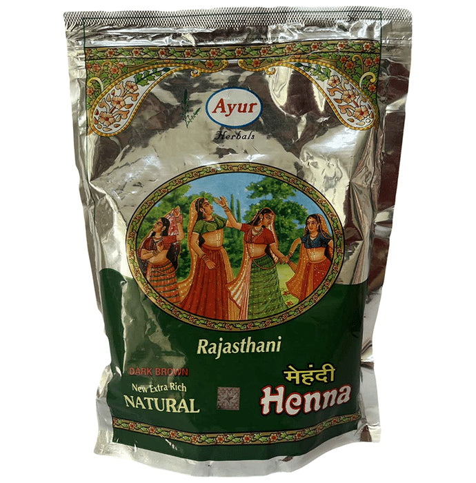 Ayur Natural Henna Powder(1000gm) Powder Dark Brown - Nibasu