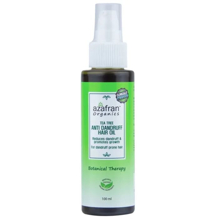 Azafran Organics Tea Tree Anti Dandruff Hair Oil - Nibasu