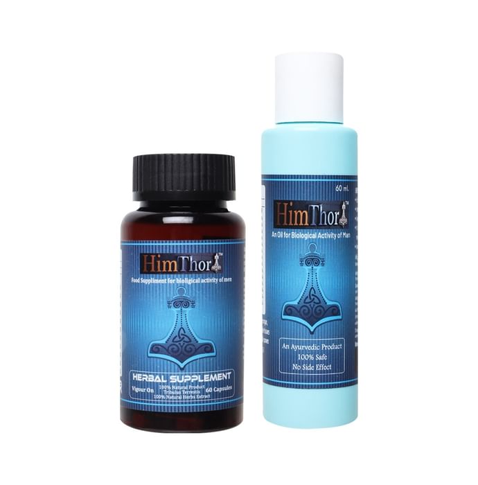 Combo Pack of Himthor Capsule 60 & Himthor Oil 60 ml - Nibasu