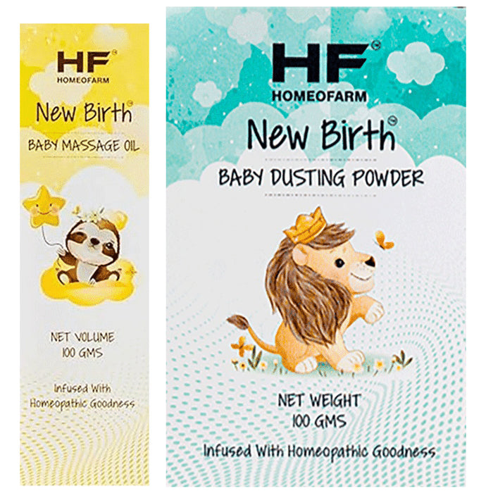 Combo Pack of New Birth Baby Massage Oil (100ml) & Baby Dusting Powder (100gm) - Nibasu