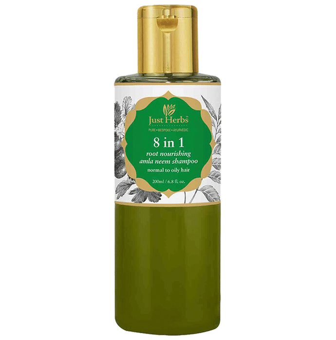 Just Herbs 8 in 1 Root Nourishing Amla Neem Shampoo - Nibasu