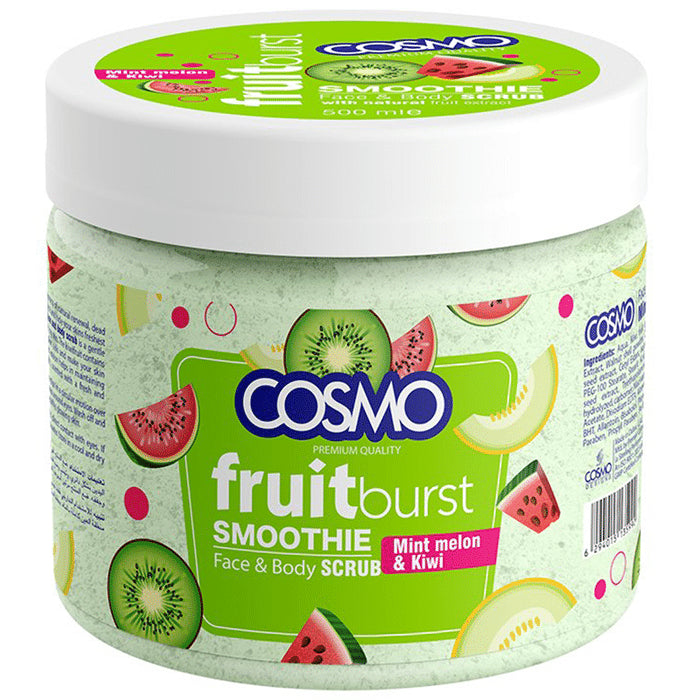 Cosmo Fruit Burst Smoothie Face & Body Scrub Mint Melon & Kiwi - Nibasu