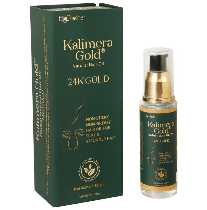 Kalimera Gold Herbal Natural Hair Oil 24K Gold (50gm) - Nibasu