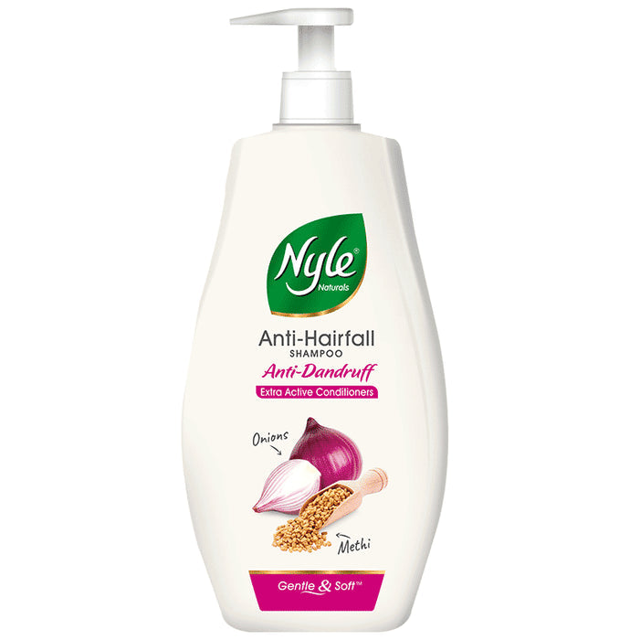 Nyle Natural Anti-Hairfall Shampoo Onion and Methi Anti Dandruff - Nibasu