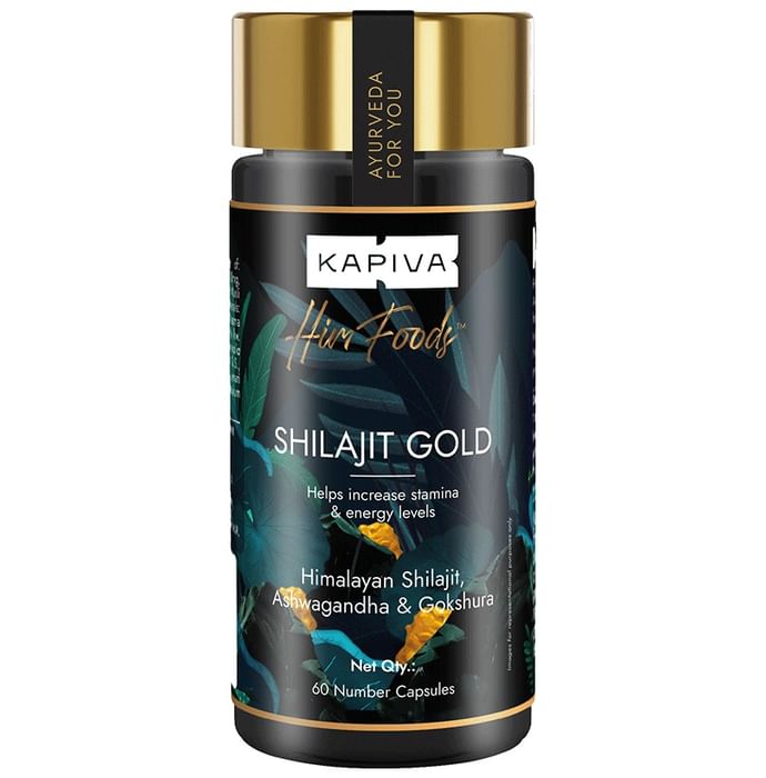 Kapiva Shilajit Gold Capsules with Safed Musli, Gokshura & Ashwagandha | For Stamina & Energy - Nibasu