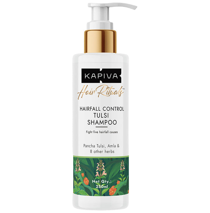 Kapiva Tulsi Anti Hairfall Shampoo | Fights Hard Water Damage & Controls Hair fall Shampoo - Nibasu