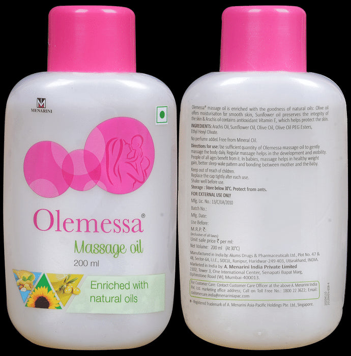 Olemessa Massage Oil with Olive Oil, Sunflower Oil & Vitamin E - Nibasu