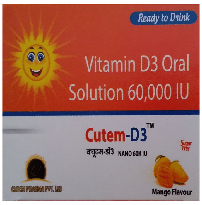 Cutem-D3 Oral Solution (5ml Each) Mango Sugar Free - Nibasu