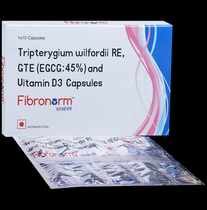Fibronorm Capsule with Tripterygium Wilfordii, Green Tea Extract & Vitamin D3 - Nibasu