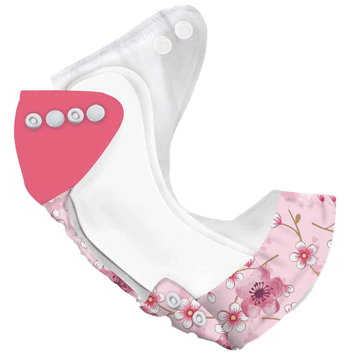 Snugkins New Age Cloth Diapers for Babies 0-2 Years, 1 Cloth Diaper, 1 Wet Free Organic Cotton Prefold Pad & 1 Booster Pad - Nibasu