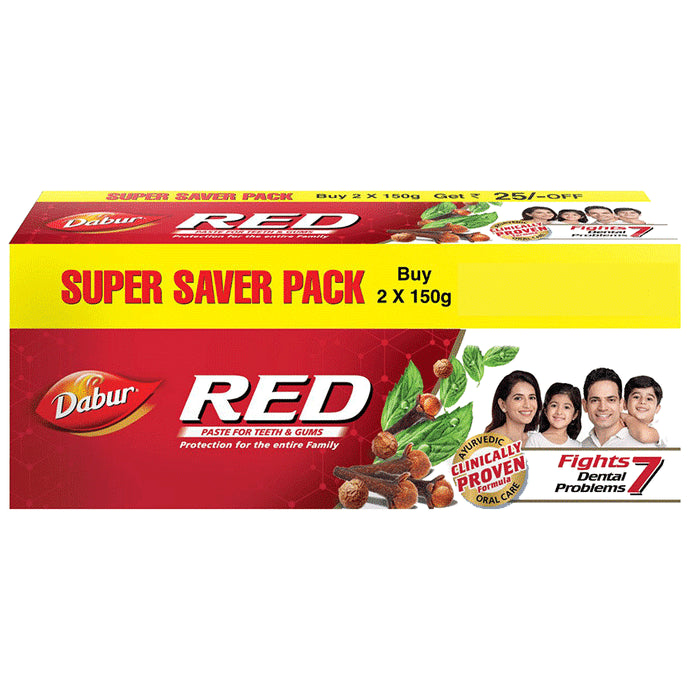 Dabur Dabur Red Toothpaste (150gm Each) Super Saver Pack - Nibasu