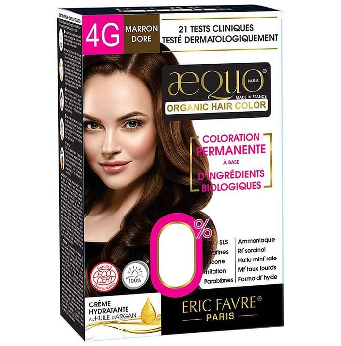 Aequo Organic Hair Color Golden Brown 4G - Nibasu