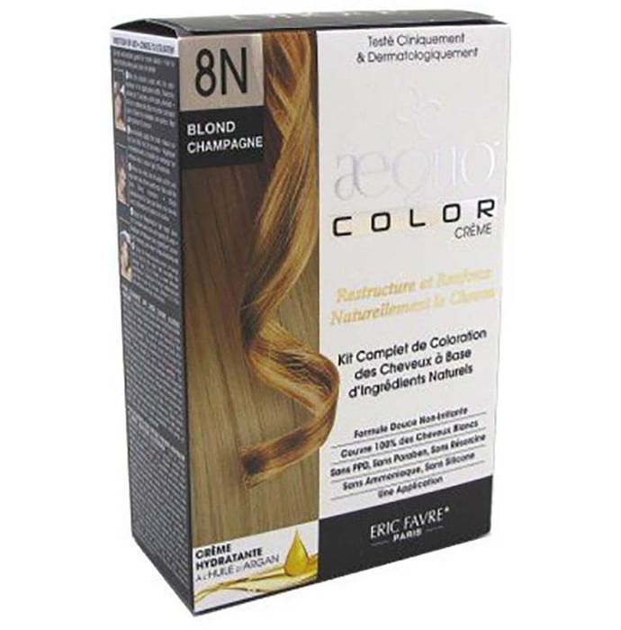 Aequo Permanent Hair Color with Natural Ingreidents Blonde Champagne 8N - Nibasu
