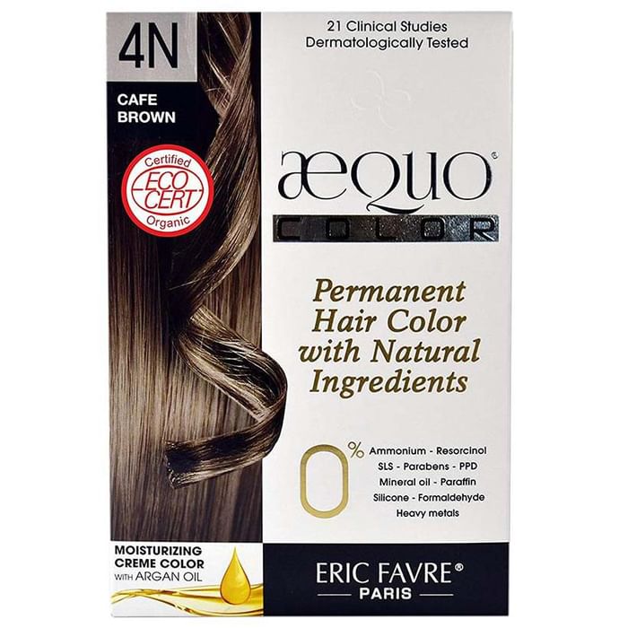 Aequo Permanent Hair Color with Natural Ingreidents Cafe Brown 4N - Nibasu