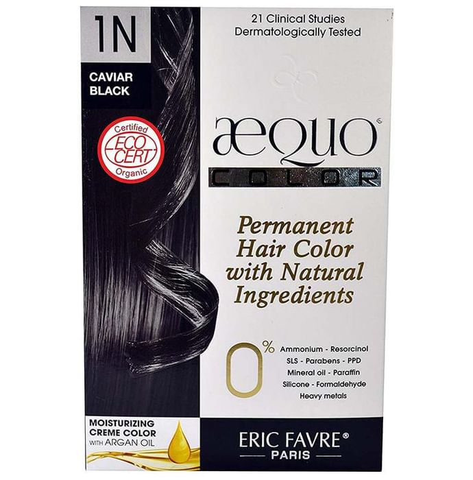 Aequo Permanent Hair Color with Natural Ingreidents Caviar Black 1N - Nibasu