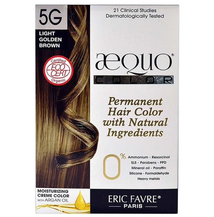 Aequo Permanent Hair Color with Natural Ingreidents Light Golden Brown 5G - Nibasu