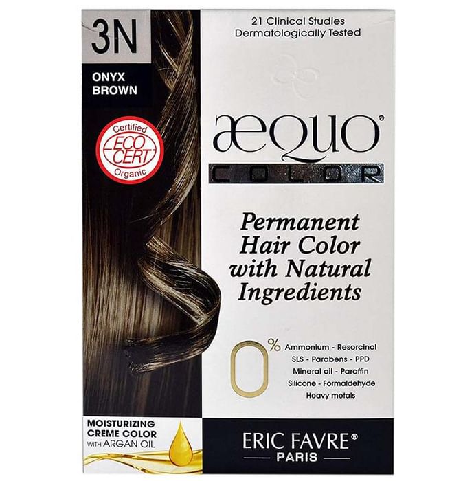 Aequo Permanent Hair Color with Natural Ingreidents Onyx Brown 3N - Nibasu
