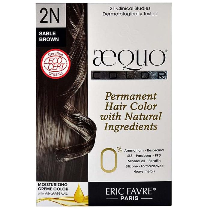 Aequo Permanent Hair Color with Natural Ingreidents Sable Brown 2N - Nibasu