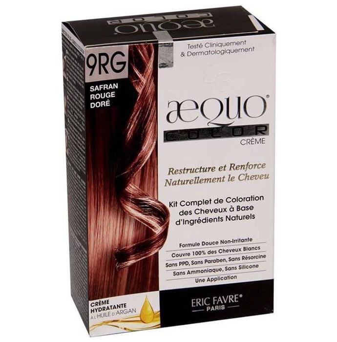 Aequo Permanent Hair Color with Natural Ingreidents Safran Rouge Dore 9RG - Nibasu