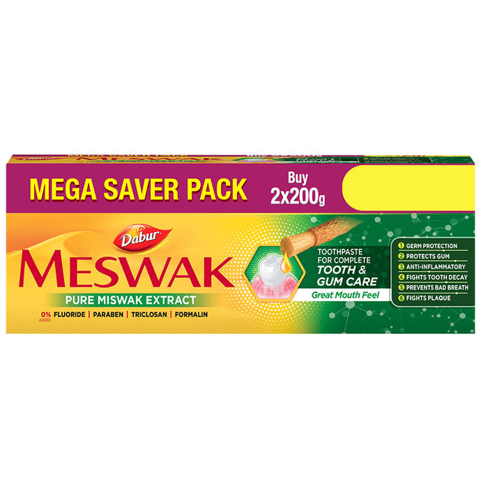 Dabur Meswak Toothpaste for Complete Oral & Gum Care | Fluoride-Free - Nibasu