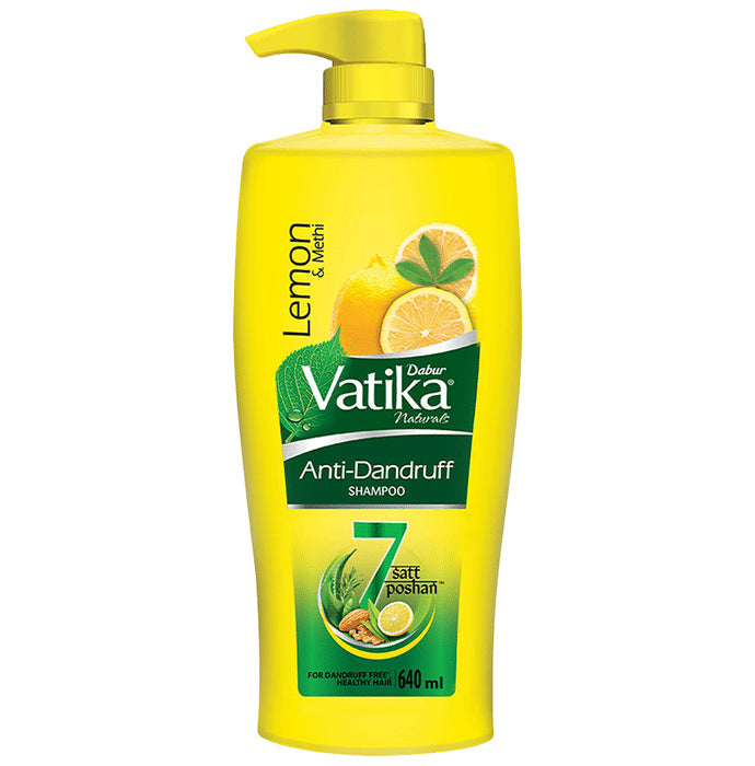 Dabur Vatika Naturals Lemon & Methi Anti Dandruff Shampoo - Nibasu