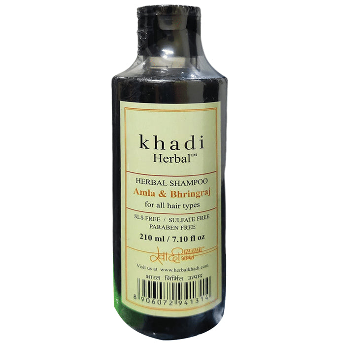 Khadi Herbal Shampoo Amla & Bhringraj SLS Free Sulphate Free Paraben Free - Nibasu