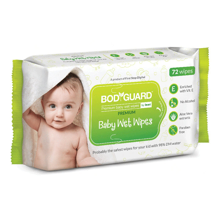 Bodyguard Premium Paraben Free Baby Wet Wipes with Aloe Vera - Nibasu