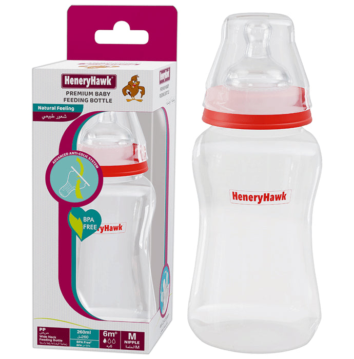 HeneryHawk Natural Feeling Anti-Colic BPA Free Wide Mouth Wide Neck Feeding Bottle - Nibasu