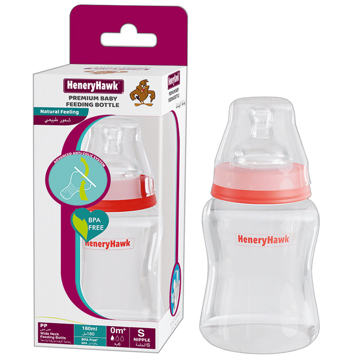 HeneryHawk Natural Feeling Anti-Colic BPA Free Wide Mouth Wide Neck Feeding Bottle - Nibasu