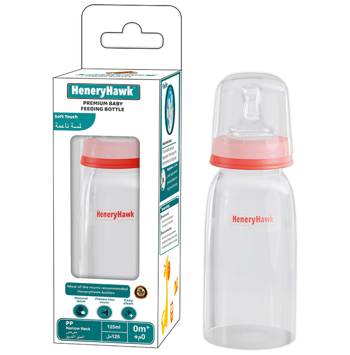 HeneryHawk Soft Touch Anti-Colic BPA Free Round Shoulder Slim Neck Feeding Bottle - Nibasu