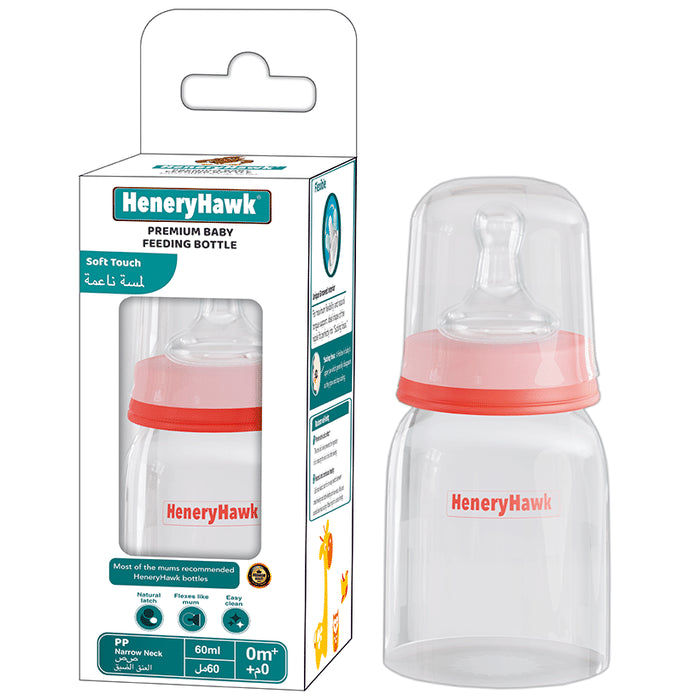 HeneryHawk Soft Touch Anti-Colic BPA Free Round Shoulder Slim Neck Feeding Bottle - Nibasu